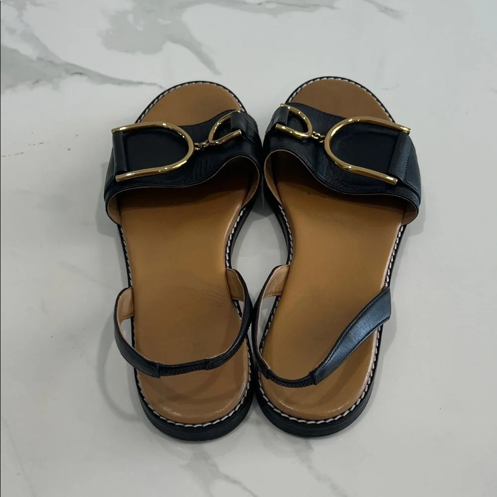Geox Black Sandals with Gold Buckles - Picture 7 of 8